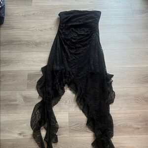 Forever 21 Black Lace Asymmetrical Dress